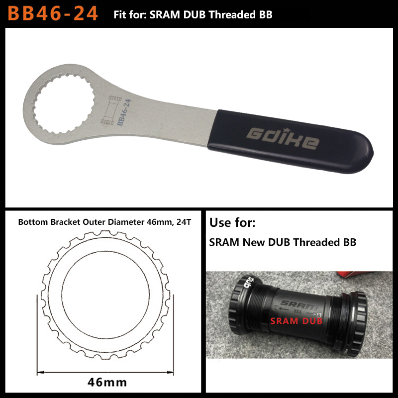 Onderste Beugel Tool Multi-Size 12T 16T 24T Bb Sleutel 39-52Mm Fiets Gereedschap Voor Sram Bsa Fsa Dub Mtb Weg Fiets Reparatie Tools: Rood