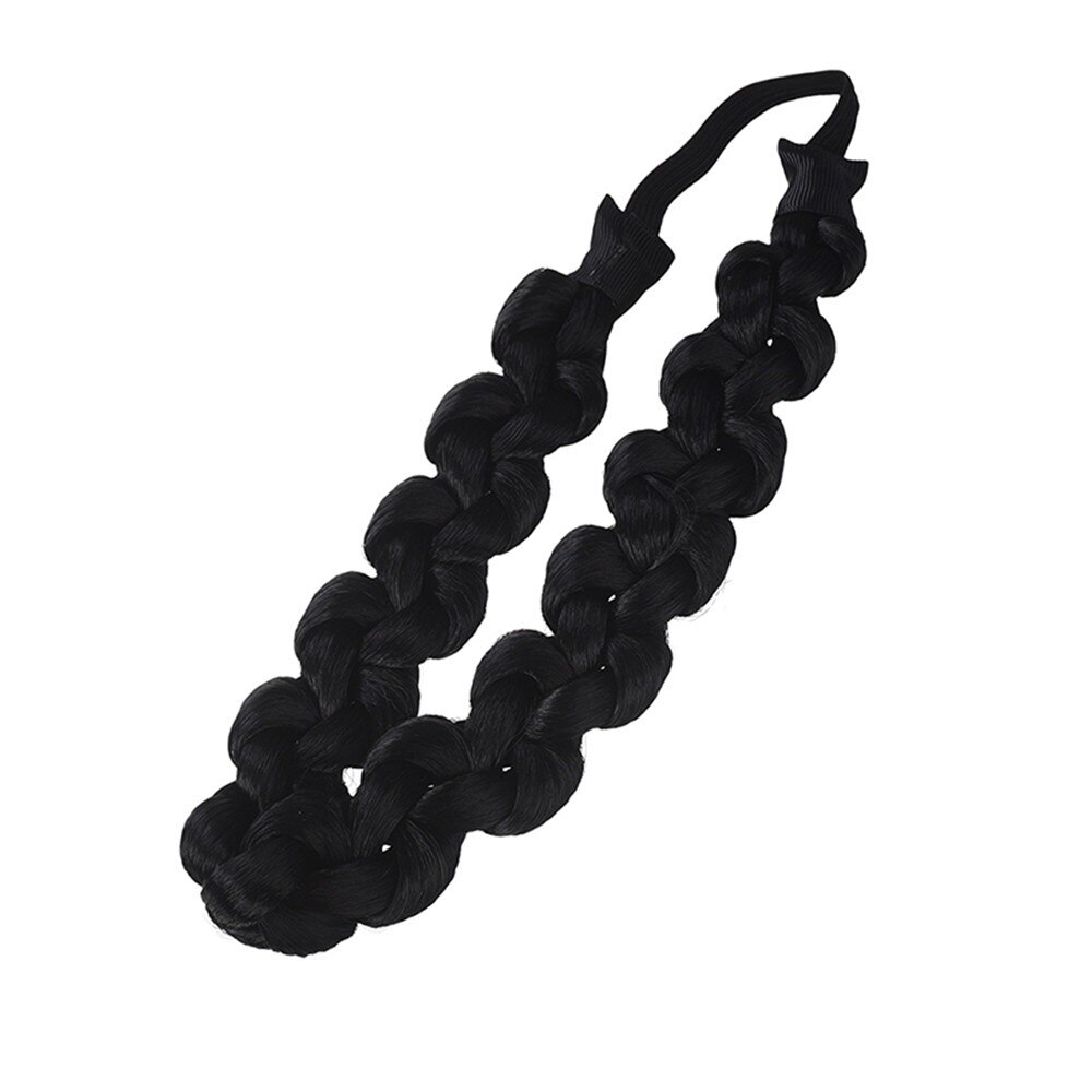 Syntetisk paryk twist hårbånd fletninger hårtilbehør kvinder boheme fletning elastisk pandebånd stretch bandana