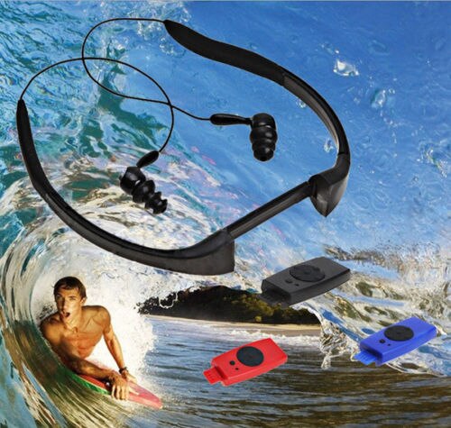 Reproductor MP3 subacuático con 8GB de memoria, reproductor de música deportiva, radio FM, resistente al agua IPX8