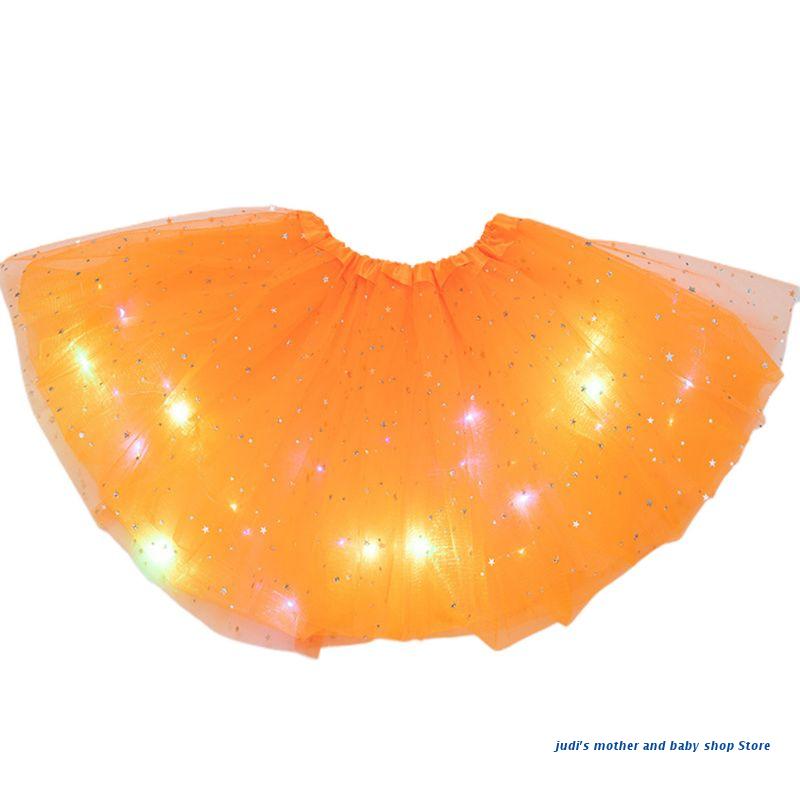 67JC-falda de tul para niñas, tutú con lentejuelas y estrellas brillantes para Ballet, 3-12T