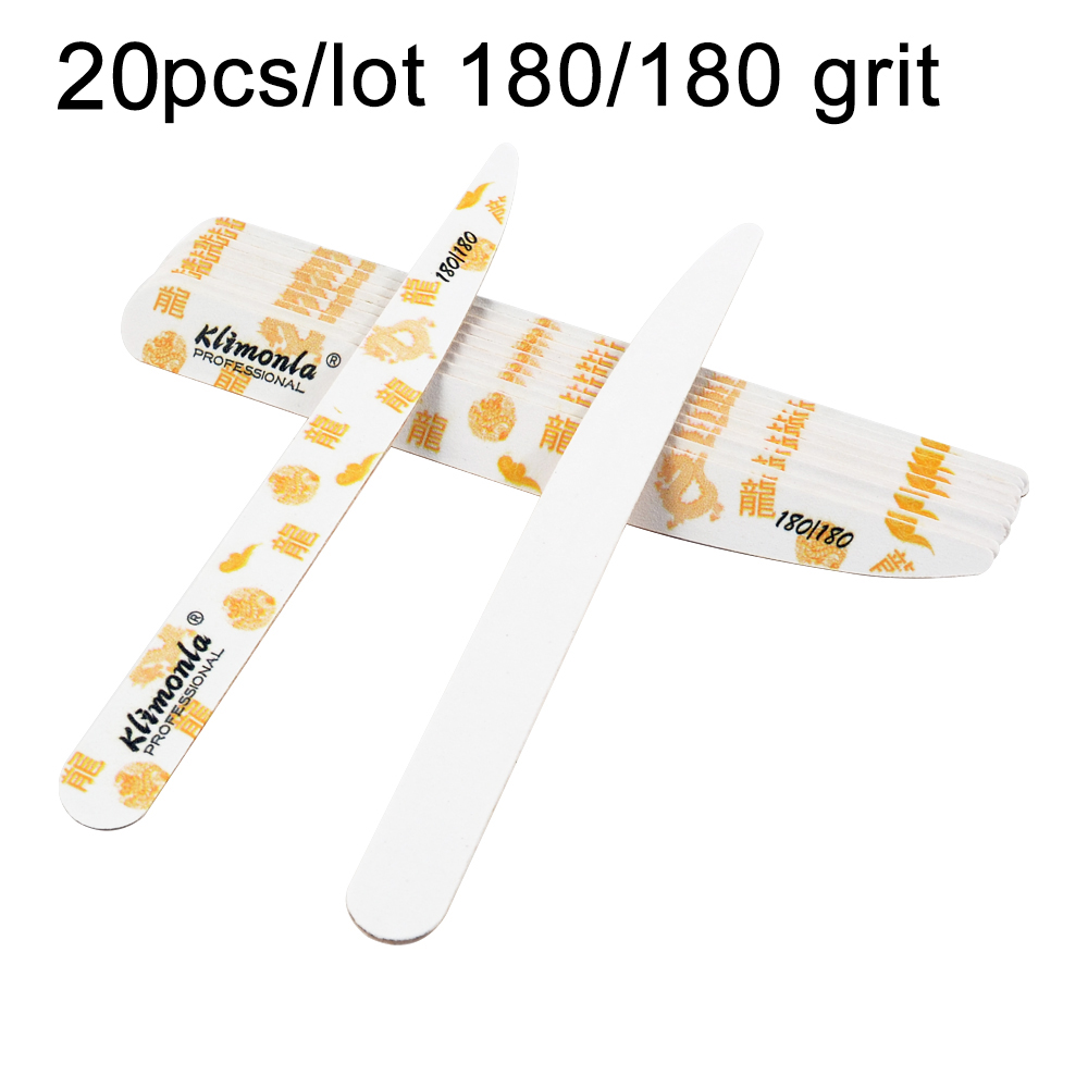 Lima de uñas de madera, papel de lija blanco, caracteres y patrones tradicionales chinos, cuchillo pulidor, herramientas de Arte para uñas, 10/20 piezas: 20pcs  180 180grit