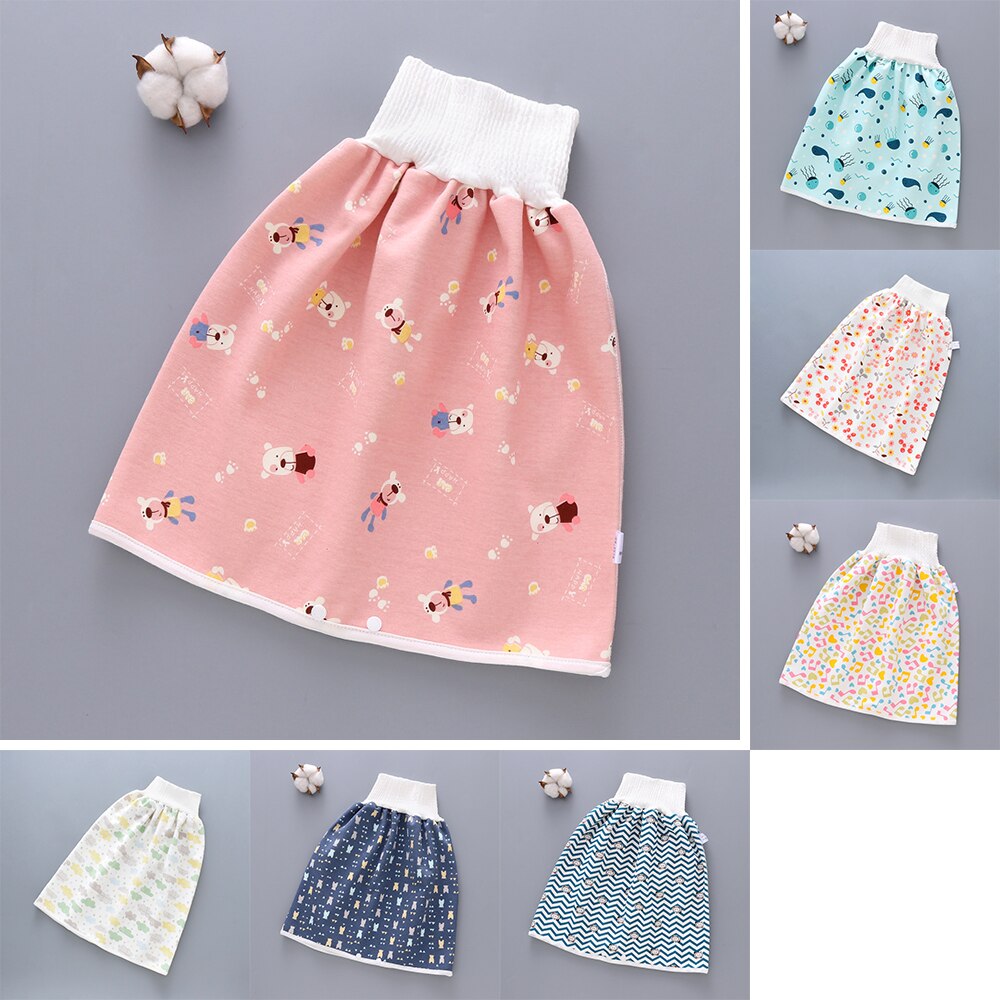 1PCS Baby Waterproof Diaper Skirt Cotton High Waist Children Training Pants Cloth Reusable Baby Diaper Sleeping Leak-proof