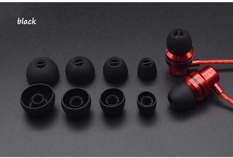 Soft Silicone Earbuds Ear Tips Ear Gels for Sennheiser CX 3.00 CX 5.00 In Ear Headphones 4Pairs: Black