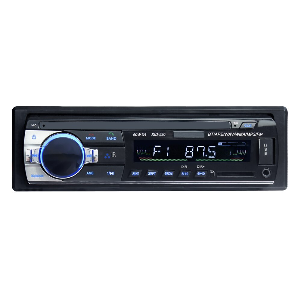 JSD520 Car Radio Stereo Player Digital Bluetooth MP3 60Wx4 FM Audio with In Dash AUX Input iso