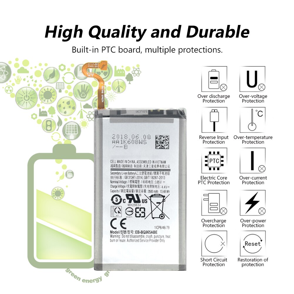 EB-BG965Abe Lithium-Ersatz praktisch Akku Für Samsung Galaxis S9 + S9 Plus G965F SM-G965 / SM-G9650 / SM-G965F 3500mah batterie