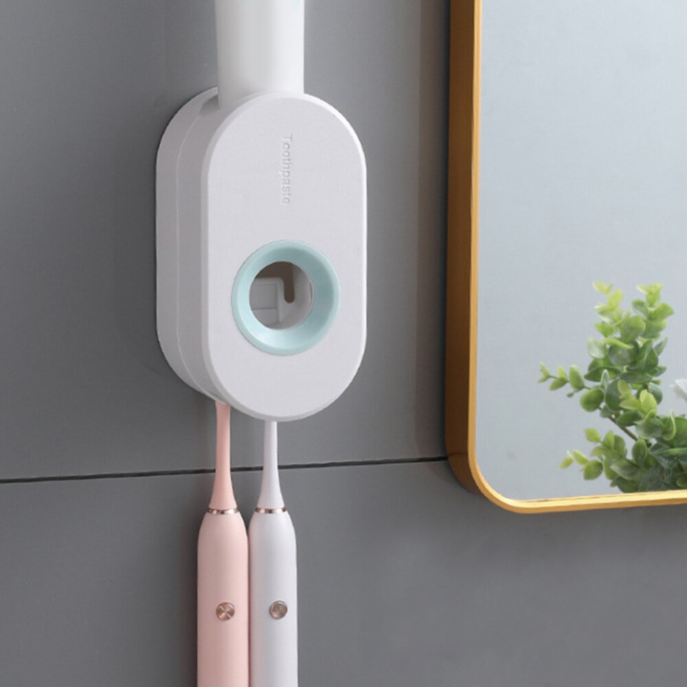Automatic Toothpaste Dispenser Squeezers Toothpaste Tooth Wall Mount Stand Dust-proof Toothbrush Holder Bathroom Accessories