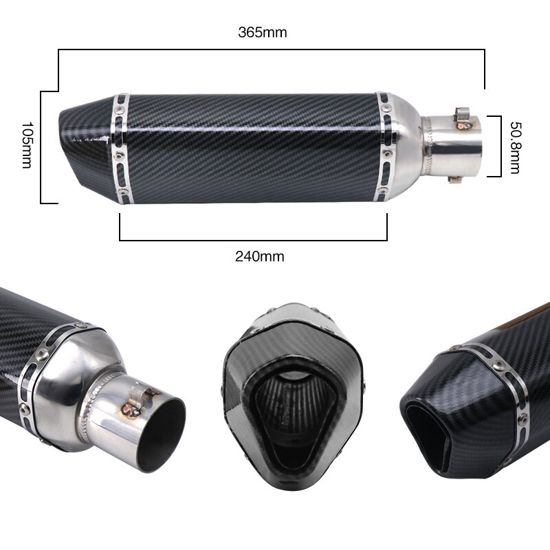 Sclmotos- 51mm Motorcycle Akrapovic Yoshimura Exhaust Muffler Pipe with DB Killer Escape Moto Pitbike Racing NMAX CB650F MT03