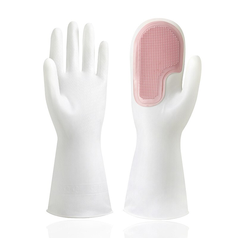 Gants magiques pour épurateur de cuisine, 1 paire, accessoires multi-usages, brosse en silicone, lave-vaisselle, nettoyage d'animaux, cuisson de fruits, cuisson domestique: Pink