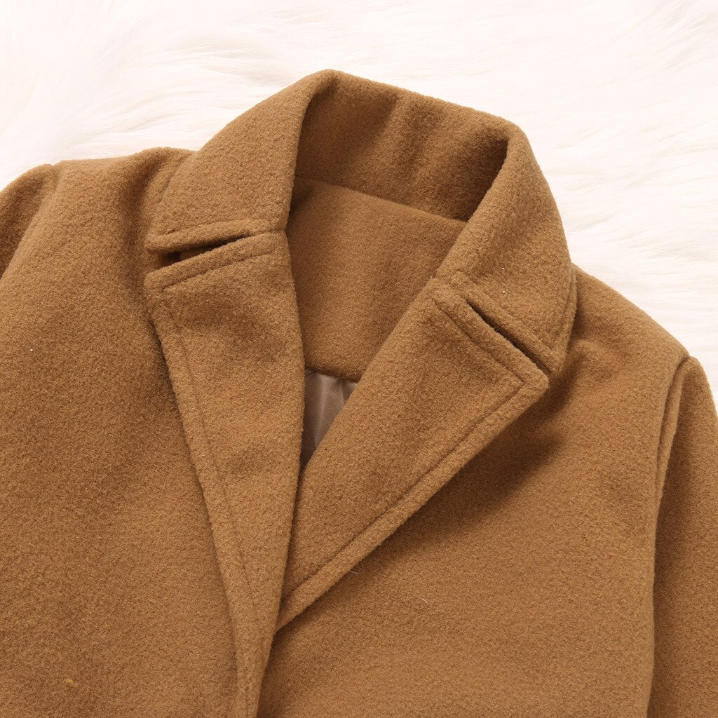 2020 Del Nuovo Bambino Del Bambino Delle Ragazze Del Manicotto Lungo Inverno di Colore Solido del Cappotto Antivento Tenere In Caldo Outwear Giacca Lunga Del Bambino Del Manicotto Delle Ragazze cappotti