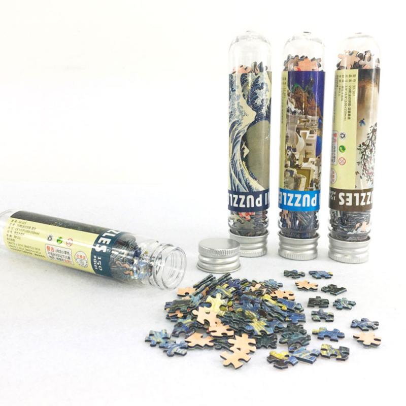 150 Pcs Del Tubo Del Mini Carta Gioco Educativo Giocattoli Per Bambini di Età di Apprendimento E di Educazione Del Cervello Teaser di Montaggio Giocattolo Gioco Di Puzzle
