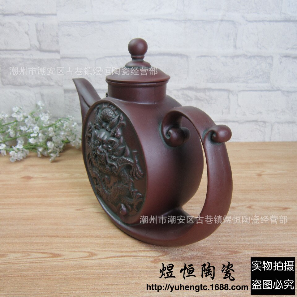 Authentic Yixing Teapot Antique Dragon Pot Chinese Health Teaware Purple Clay Tea Set Tea Maker Pot Vintage Big Capacity 1L