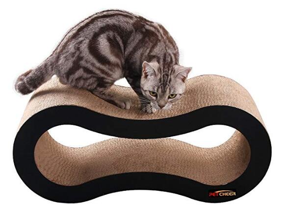 Ultimate Cat Scratcher Lounge Bed Fat Cat Bed Cardboard Paper Cat Toy Scratching Pad Black_ Fatty Cute