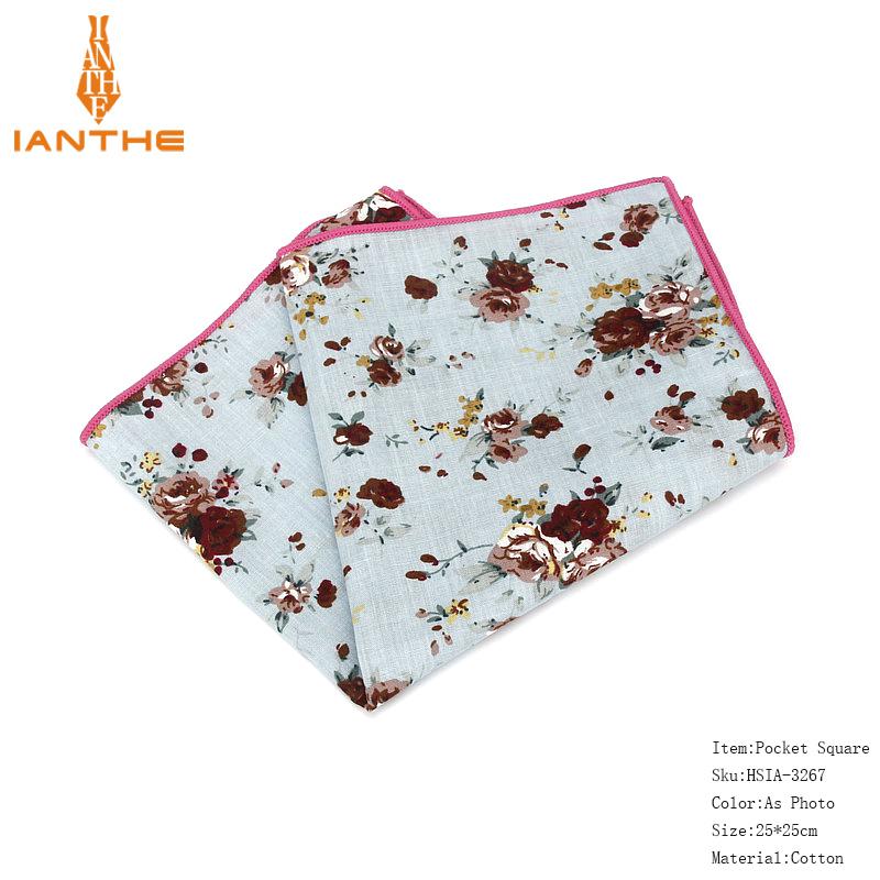 Brand Style Hankerchief Scarves Vintage Cotton Pocket Hankies Men's Pocket Square Handkerchief Flower Paisley Hanky: IA3267