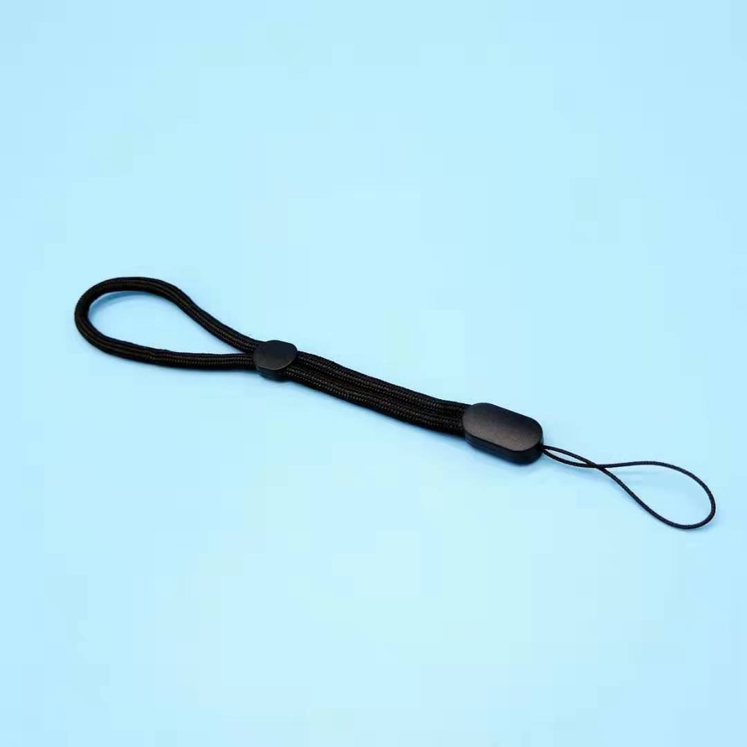 Luxury wrist lanyard bluetooth speaker lanyard flashlight fan selfie stick U disk mobile phone lanyard anti-lost lanyard: black