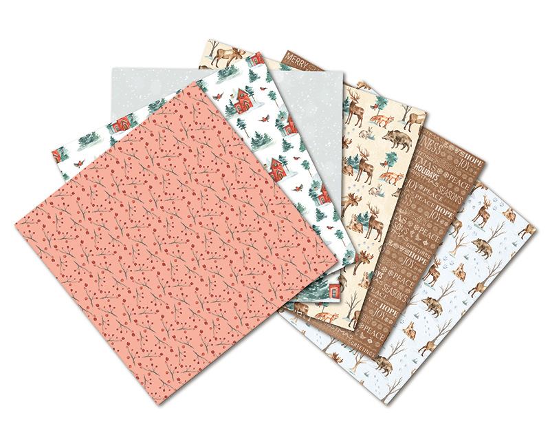 Christmas time Scrapbooking paper pack of 24 sheets handmade craft paper craft Background pad1310