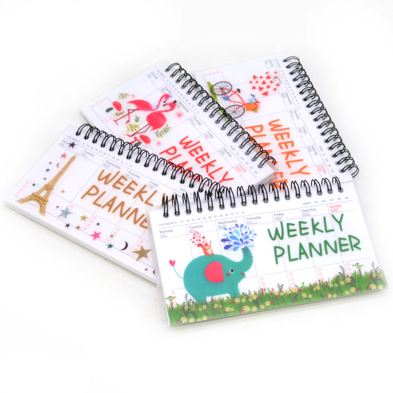 Wekelijkse planner notebook planner agenda schattig dagboek briefpapier cuadernos y libretas libreta flamingo parijs balpen penna