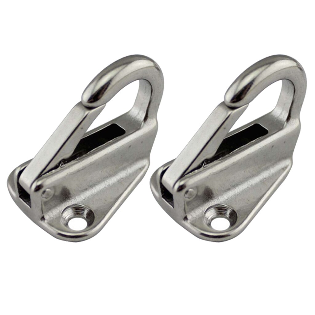 Set of 2 Marine Grade 316 Stainless Steel Sail Tug Spring Snap Fending Hook Eye Hook Boat Hardware Marine Hook