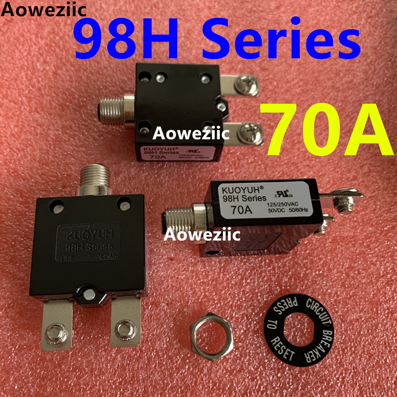 1Pcs KUOYUH 98H 98 Series 30A 40A 50A 60A 70A with screws Circuit Breaker Overload Switch Over Current Protector: Yellow