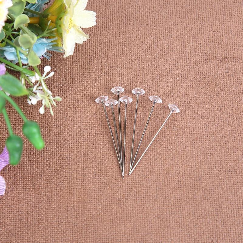 100pcs 6x40mm Big Head Pin Imitation Diamond Head Sewing Positioning Pins Stitching Needles DIY Dressmaking Tools