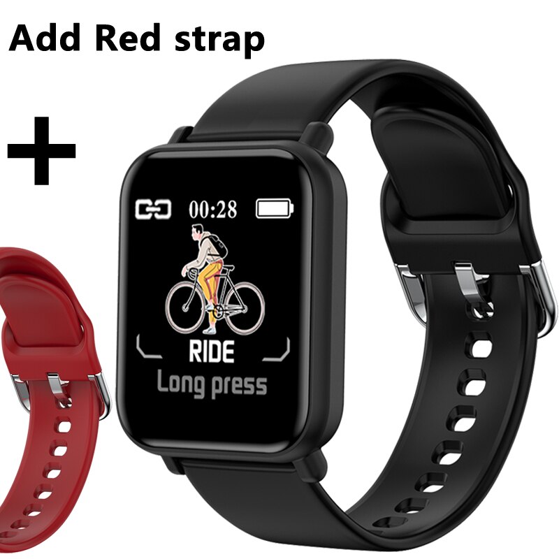 Fitness sporer smart armbånd blodtrykksmåling smart bånd se Fitness sporer  ip67 vanntett smart armbåndsur: Legg til en rød stropp