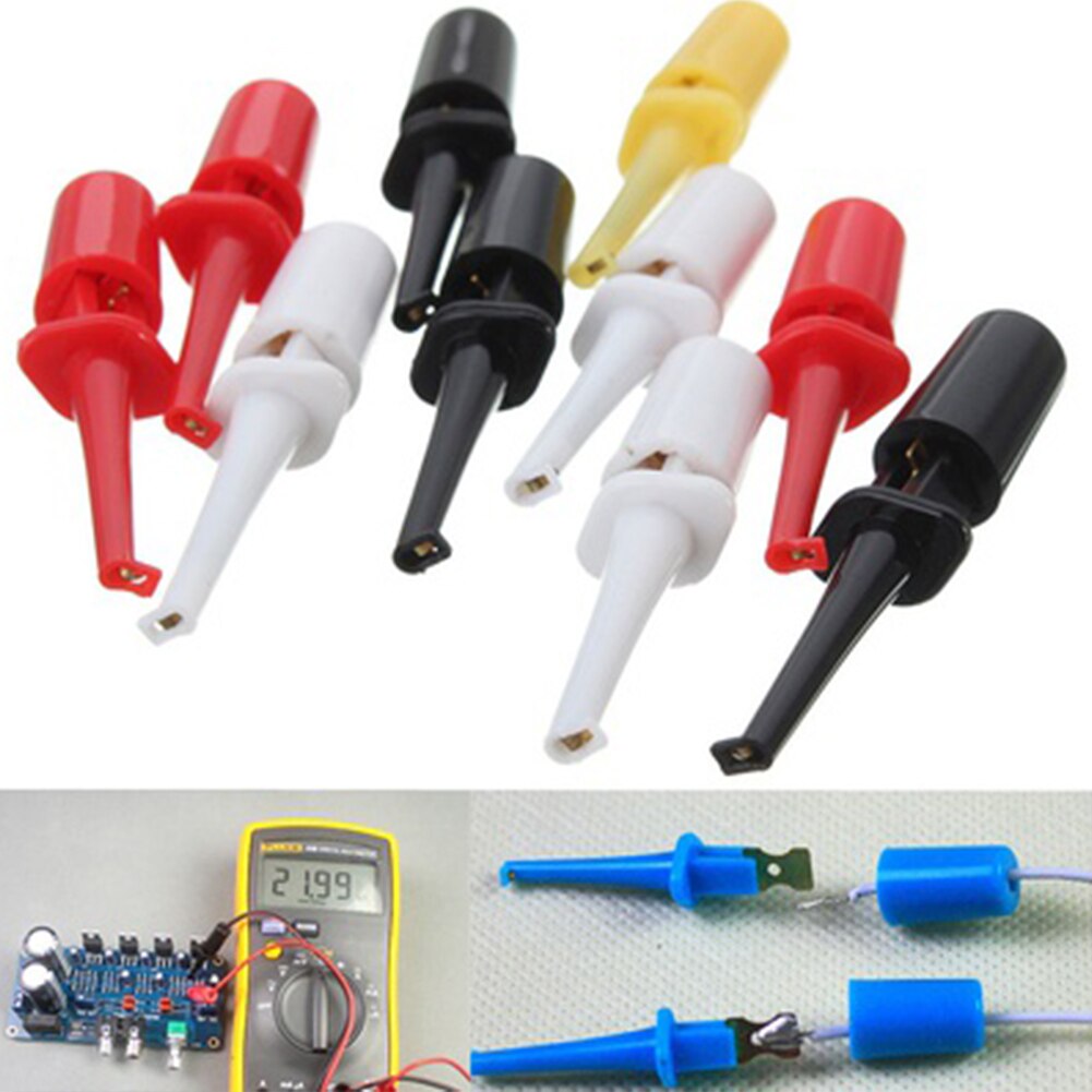 Multimeter Lead Wire Test Small Probe Hook Clip Set Grabbers Colorful