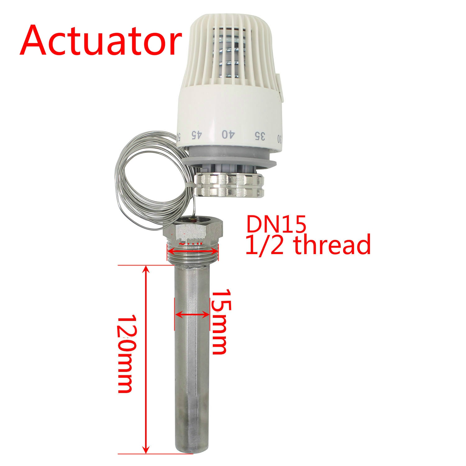 30-70 graden controle vloerverwarming thermostaatkraan M30 * 1.5 driewegklep Thermowell DN15 DN20 DN25 DN32