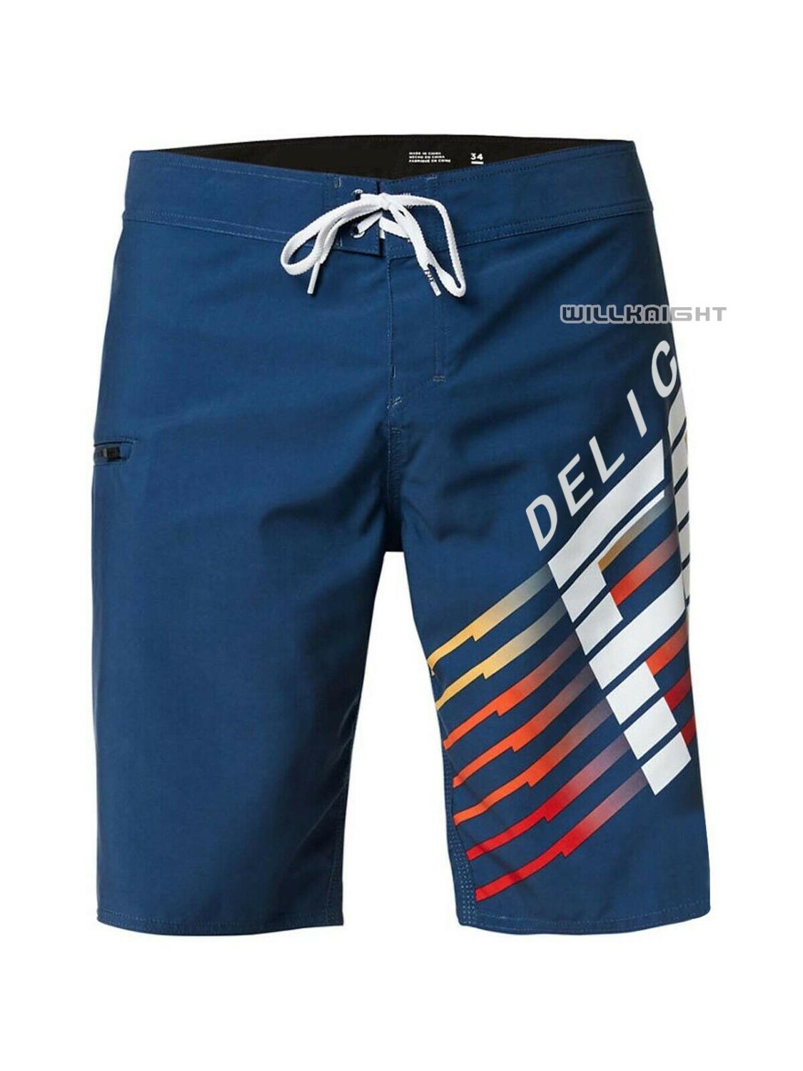 Delikat fox lightspeed boardshorts badebræt shorts motorcykel mtb bmx cykel scooter sommer korte bukser: Blå / 38