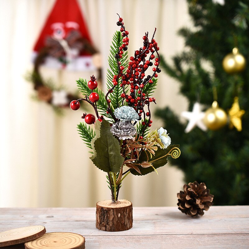 Kunstige juletræ mini xmas træ bord dekoration jul ornament år noel navidad natal fest forsyninger: B
