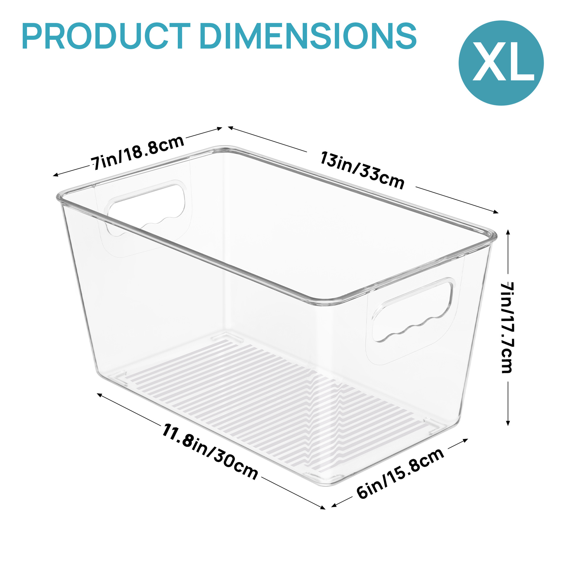 9/10/11/13 inch Transparent Stackable Storage Box With Lid, Large Plastic Container With Handle, Used For Food Storage Room: S / Blue