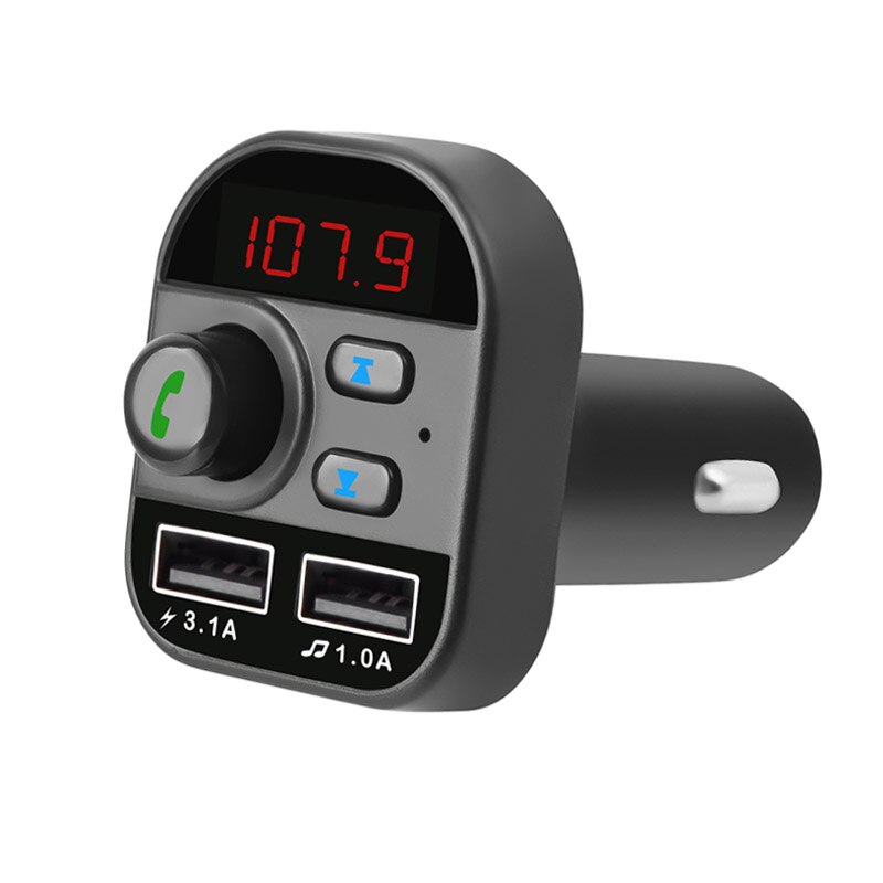 Jajabor Bluetooth Car Kit Draadloze Fm-zender Handsfree Bellen A2DP Muziek 5V 1 A/3.1A Dual usb Car Charger