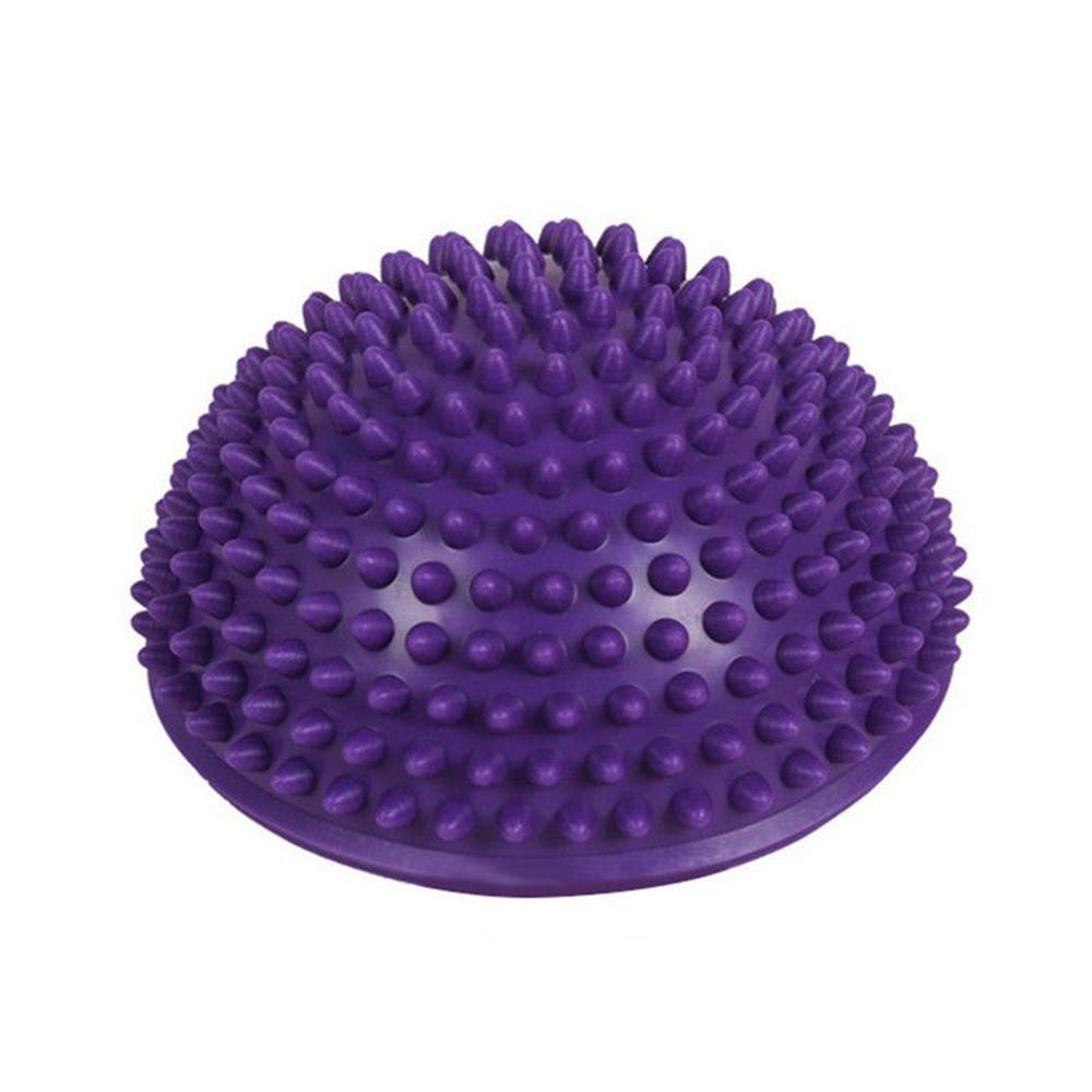 Inflatable Half Yoga Ball Exercise Fitness Equipment Balance Training Board Point Massage Ball Board for Children: Purple