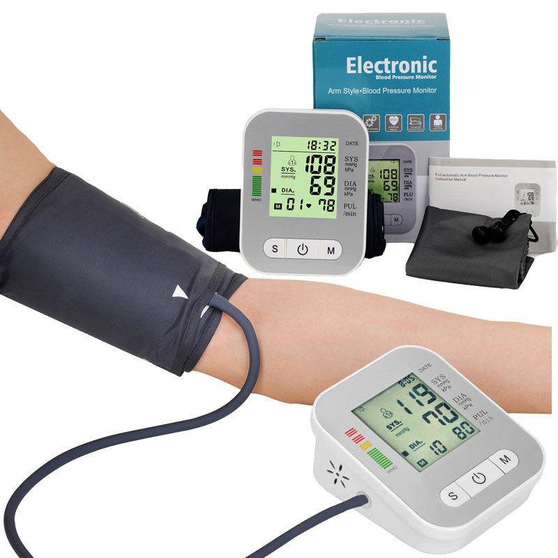 Gezondheid Amy Bloeddrukmeter Monitor Full-Automatische Puls Machine Hartslag Test Bovenarm Meten Bloeddrukmeter Tonometer