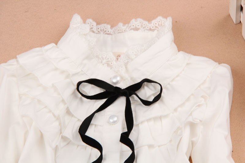 Uniformes scolaires blancs pour filles | Blouses pour adolescentes, chemises à col en dentelle longues, pour étudiants, tailles 18M 2 5 7 9 11 12 13 14 ans