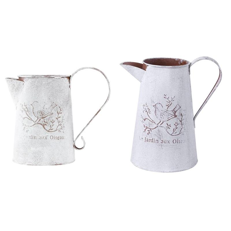 Retro Bloempot Gegalvaniseerd Ijzer Bloempot Decoratie Planter Europese Stijl Antieke Afwerking Tuin Bloempot Planten Tool