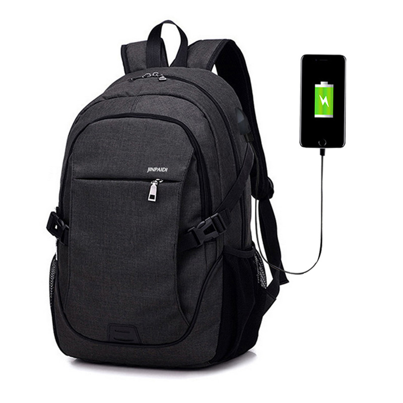 Mochila antirrobo de gran capacidad con carga USB, bolso para ordenador portátil de negocios, bolso escolar para hombres y mujeres, mochila de viaje para estudiantes: black 3