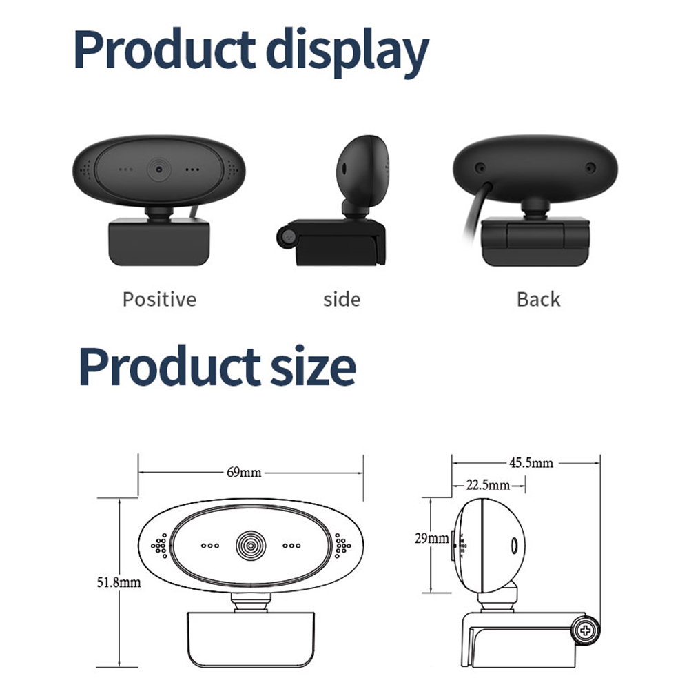 Full HD 1080P Webcam USB Camera webcamera autofocus With Microphone Flexible Rotatable Web Camera for Video Conference Computer