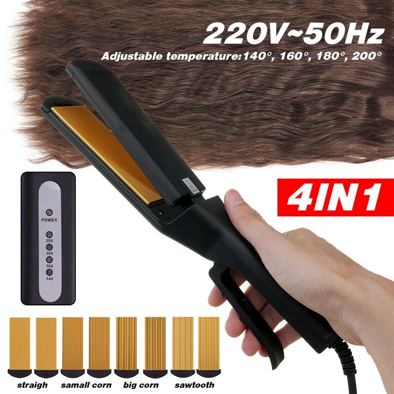 Us plug 220v 4 in 1 vervangbare keramische haarkrullend haar stijltang stijltang gekruld haar stijltang