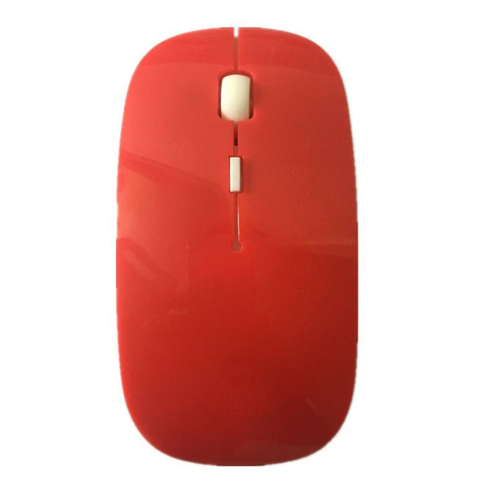 Wireless Mouse Wireless Connection 2.4GHz Candy Color Ultra Thin USB Optical Thin Slim Universal Mouse: Red