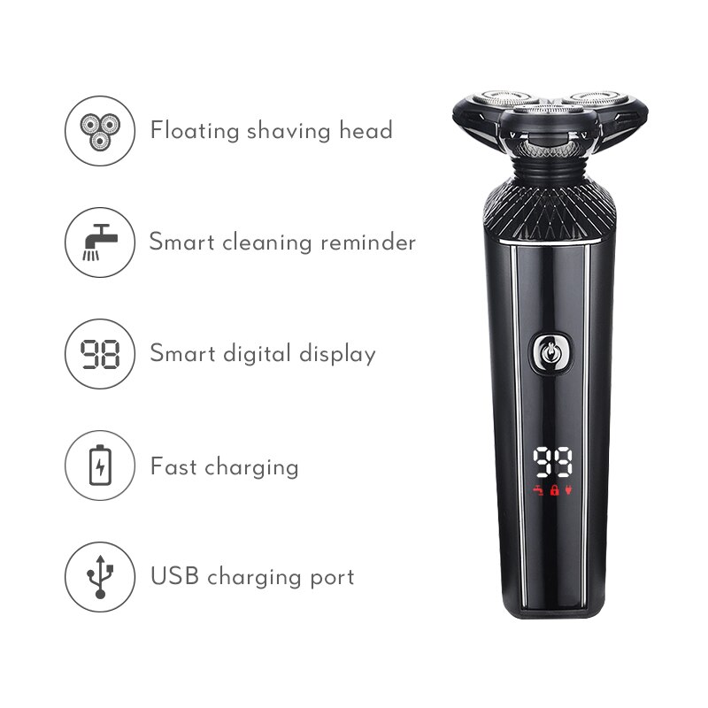 Elektrisch Scheerapparaat Mannen Scheerapparaat Baard Trimmer Scheerapparaat Voor Mannen Triple Blade Draagbare Baard Trimmer Snijmachine Voor Bakkebaarden F35