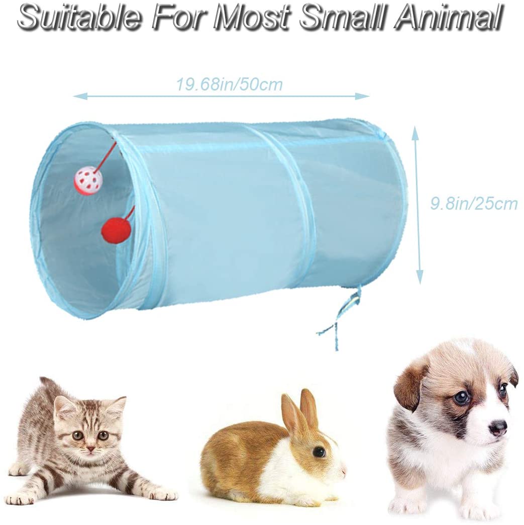 2/3/4 5-way Interactive Collapsible Cat Tunnel Tube Kitty Tunnel Bored Cat Pet Toys Peek Hole Toy Cat Puppy Kitty Kitten Rabbit: Blue