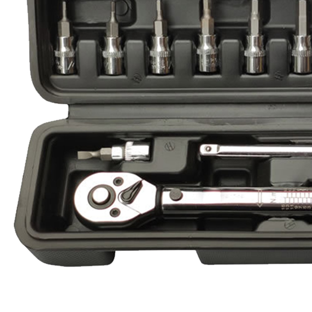 15pcs Cycling Bicycle Repair Tools Steel Outdoor Ratchet Mini Adjustable Socket Allen Key Torque Wrench Set Manual Spanner