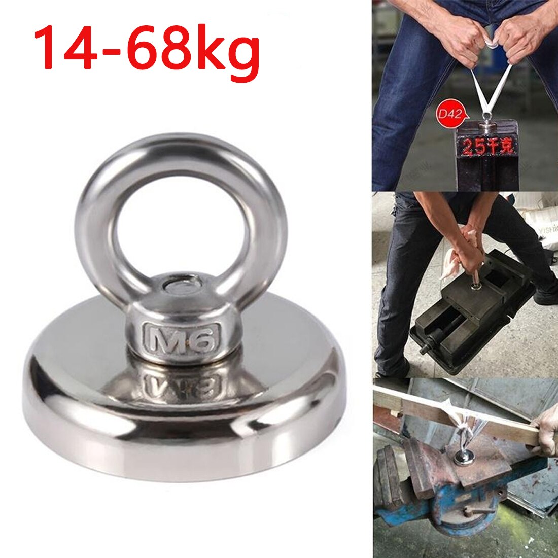 Round neodymium magnet pot fishing magnet neodymium super powerful magnetic hook sea fishing magnet viewfinder Pull ring tool