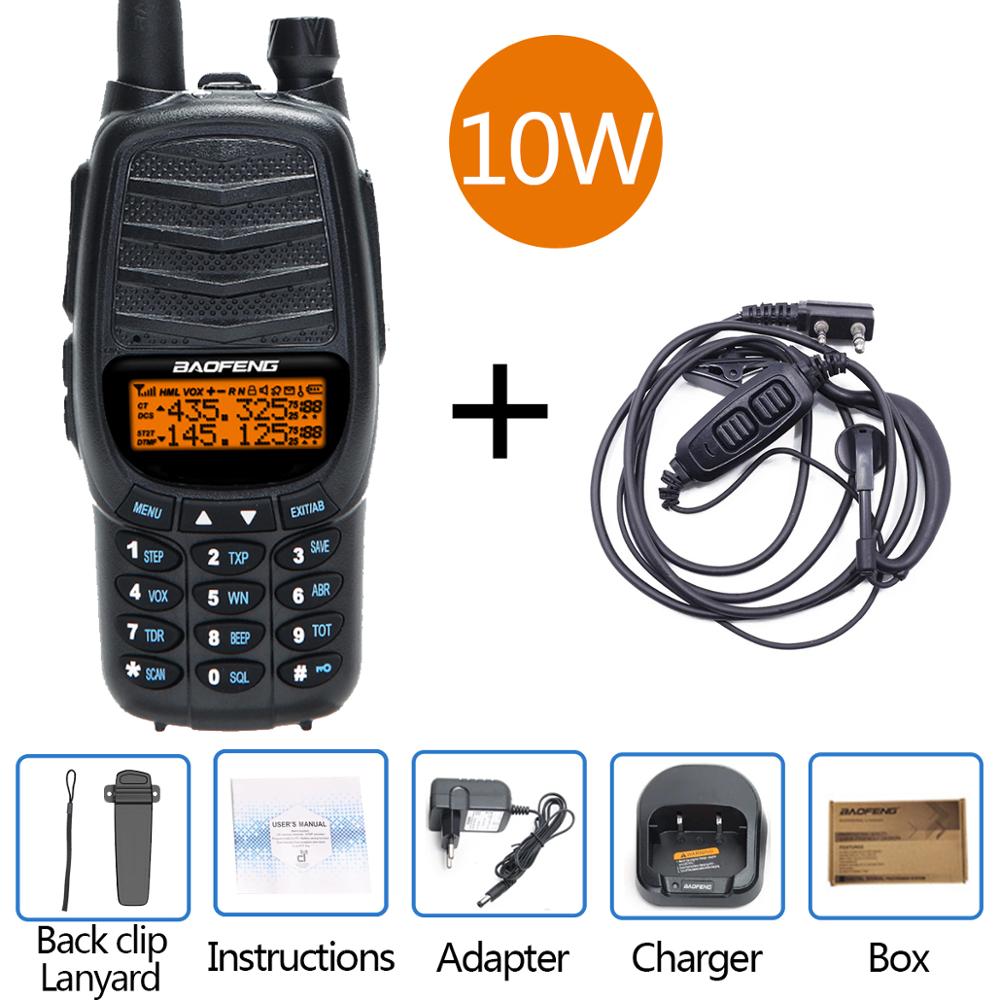 Baofeng – walkie-talkie Portable 10W UV-X10 mAh 2-PTT double bande VHF UHF chargeur USB 30km Ham CB Radio 2 voies émetteur-récepteur 8800: add headset