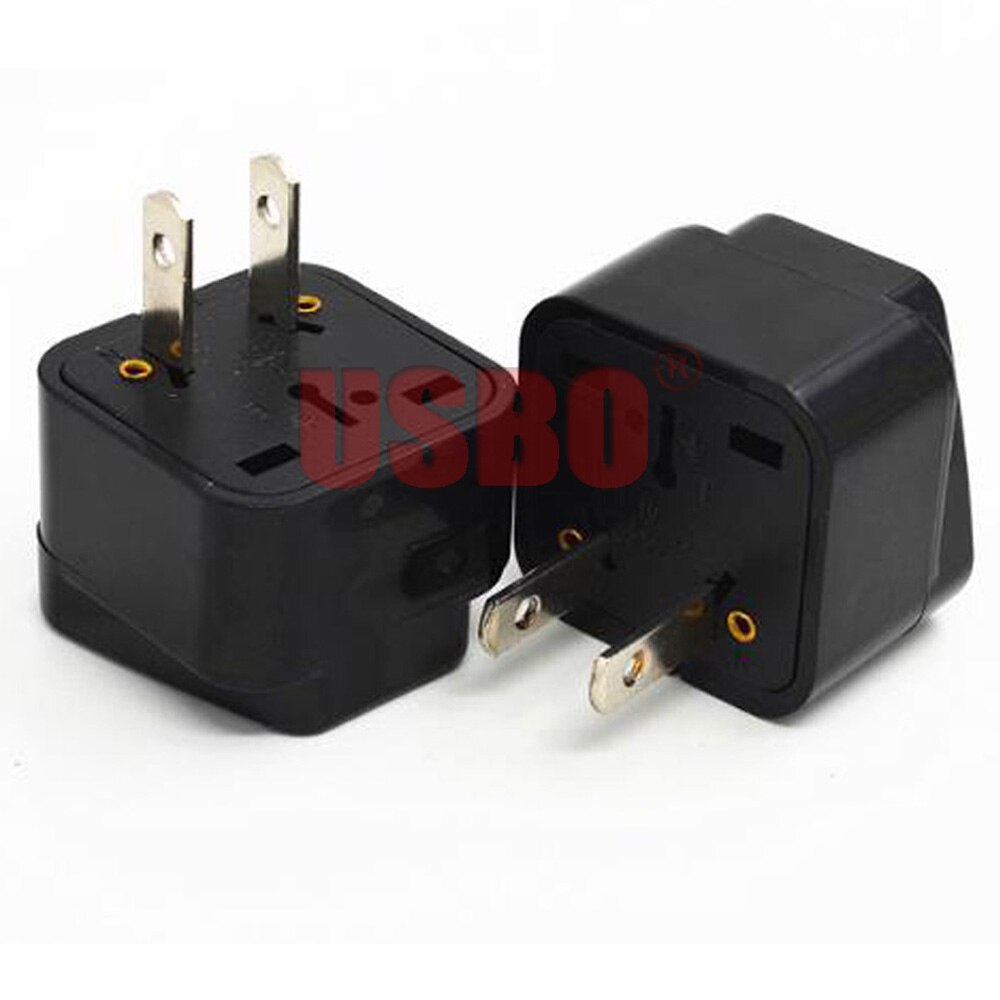 Universal Black White 10A 250V USA Canada Japan Taiwan Mexico Philippines Vietnam 2 pin travel adaptor plug socket converter: Black