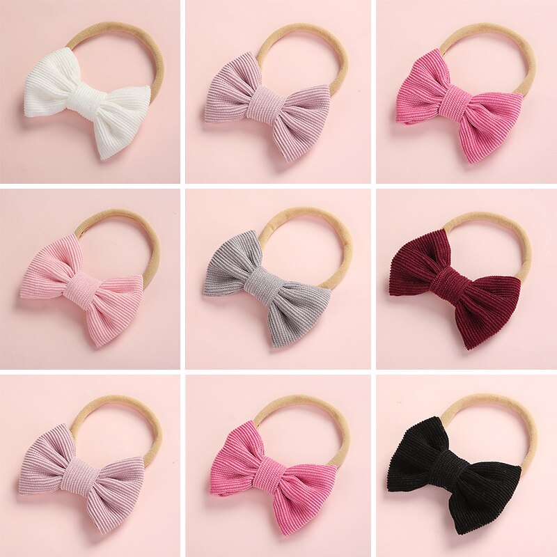 Cute Baby Girl Headband Nylon Bows Elastic Newborn Kids Turban Hair Band Headbands For Girls Haarband Baby Hair Accessories