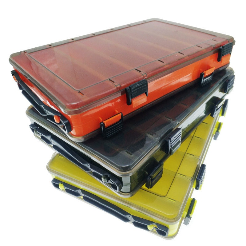 Double-Sided 14 Grid Fishing Tackle Box Sea Fishing Reservoir Fishing Box High-Strength Fishing Bait Box Fishing Accessory Box