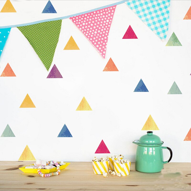 wall stickers for kids rooms Triangles Baby Nursery Home Decor Children Room Wall Sticker Mural Wallpaper Easy Wall Art Bedroom