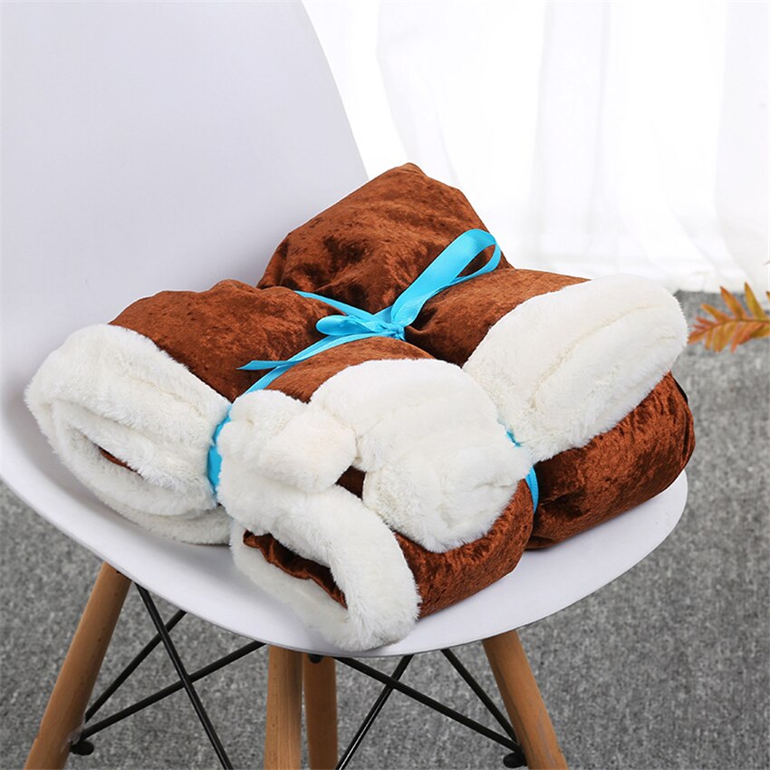 Manta de lana de pelo de conejo de colores sólidos Super suave sofá Coverlet invierno cálido sábanas fácil de lavar Faux Fur cobijas: B / 160x200cm