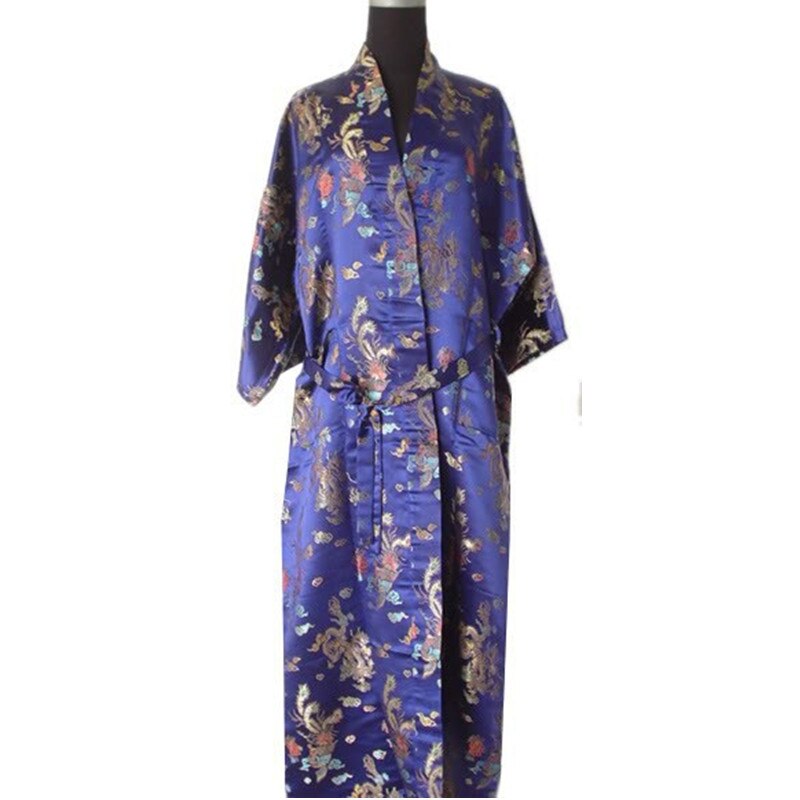 Sort kinesisk herre satin polyester morgenkåbe kimono badekjole drage størrelse sml xl xxl xxxl  m3 s 009
