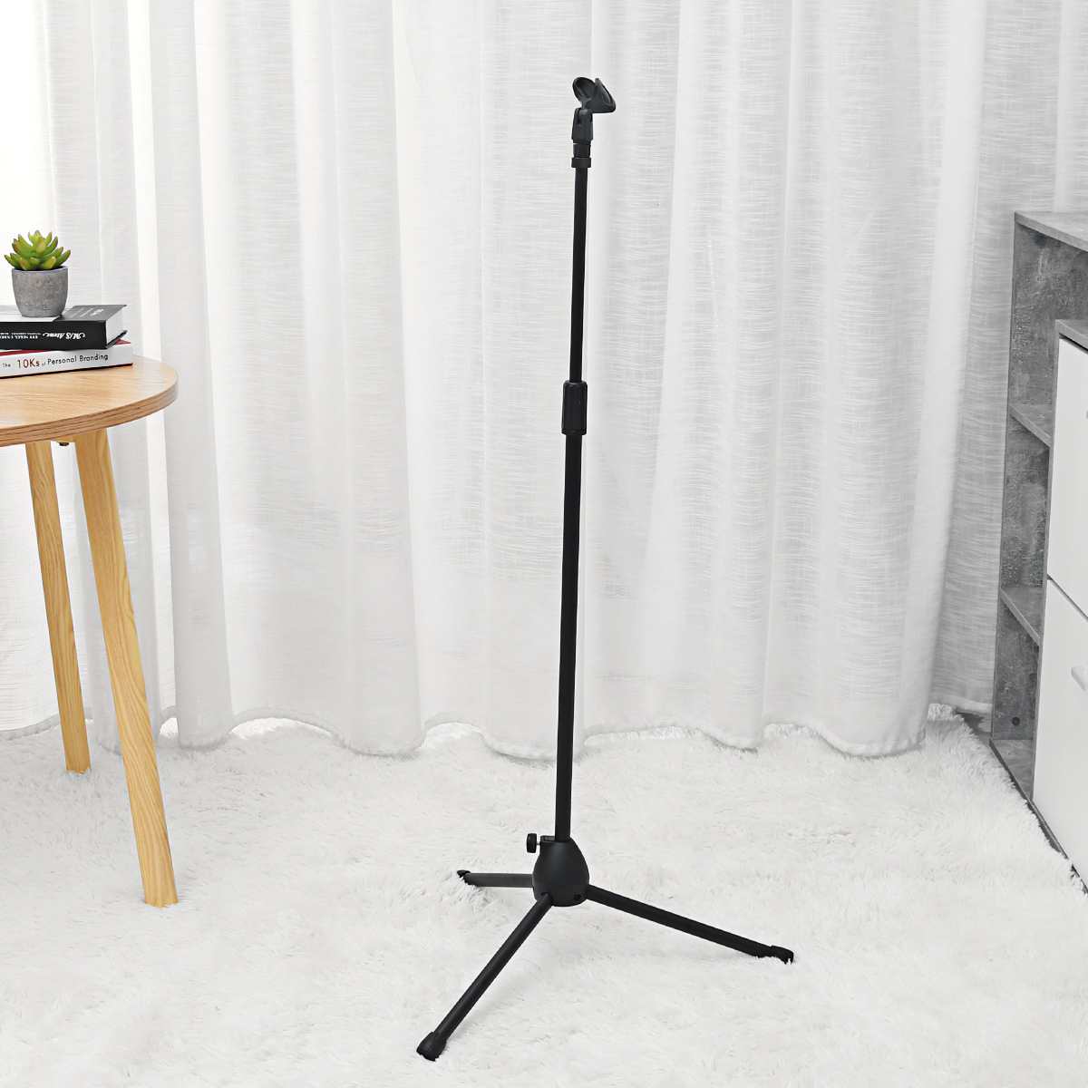 150cm Microphone Stand Holder Boom Arm Height Angle Adjustable With Tripod Base Universal Shockproof Mount Holder Mic Stand